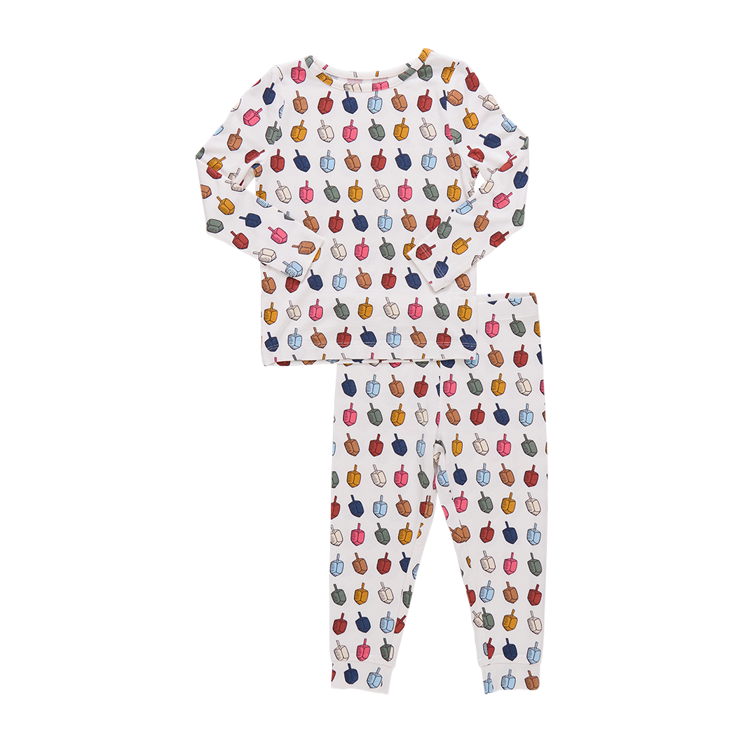 Pink Chicken Multi Dreidels Bamboo PJ Set