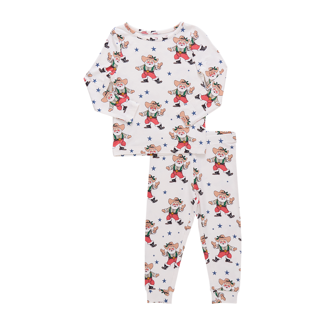 Pink Chicken Bamboo PJ Set- Western Santas