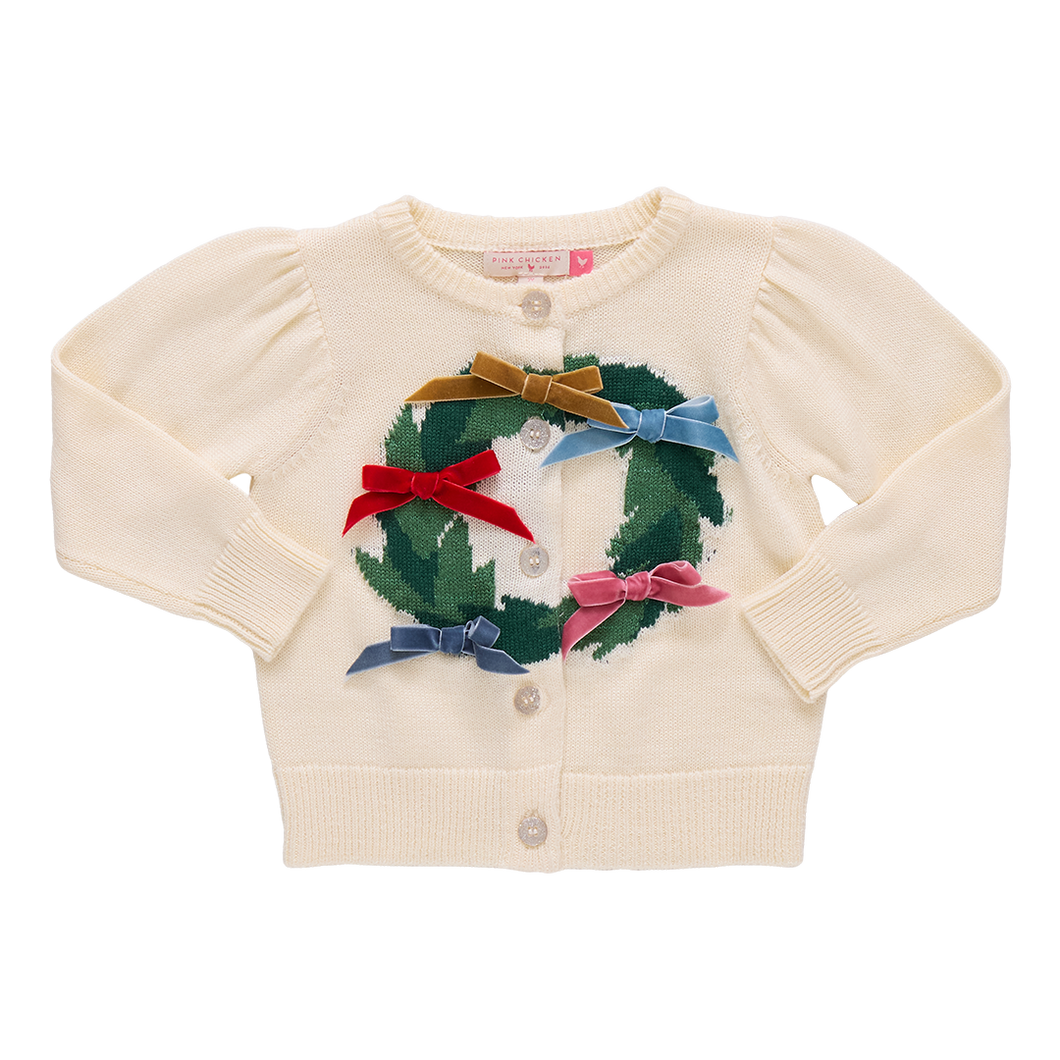 Pink Chicken Holiday Wreath Constance Sweater