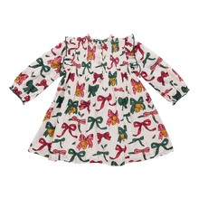 Load image into Gallery viewer, Pink Chicken Christmas Bows &amp; Bells Jaipur Dress
