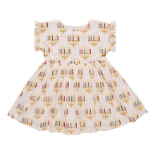 Load image into Gallery viewer, Pink Chicken Colorful Menorahs Adaline Dress
