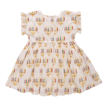 Load image into Gallery viewer, Pink Chicken Colorful Menorahs Adaline Dress
