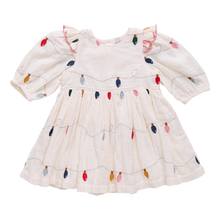 Load image into Gallery viewer, Pink Chicken Christmas Lights Embroidery Brooke Dress
