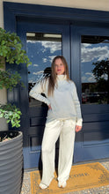 Load image into Gallery viewer, Varley Hannah Cowl Neck Sweat &amp; Extra Wide Leg Pant Set- Egret

