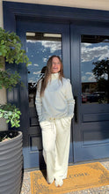 Load image into Gallery viewer, Varley Hannah Cowl Neck Sweat &amp; Extra Wide Leg Pant Set- Egret
