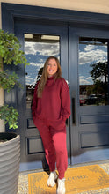 Load image into Gallery viewer, Varley Betsy Sweat &amp; The Slim Cuff Pant Set- New Maroon
