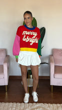 Load image into Gallery viewer, Queen of Sparkles Colorblock Merry &amp; Bright Sweater
