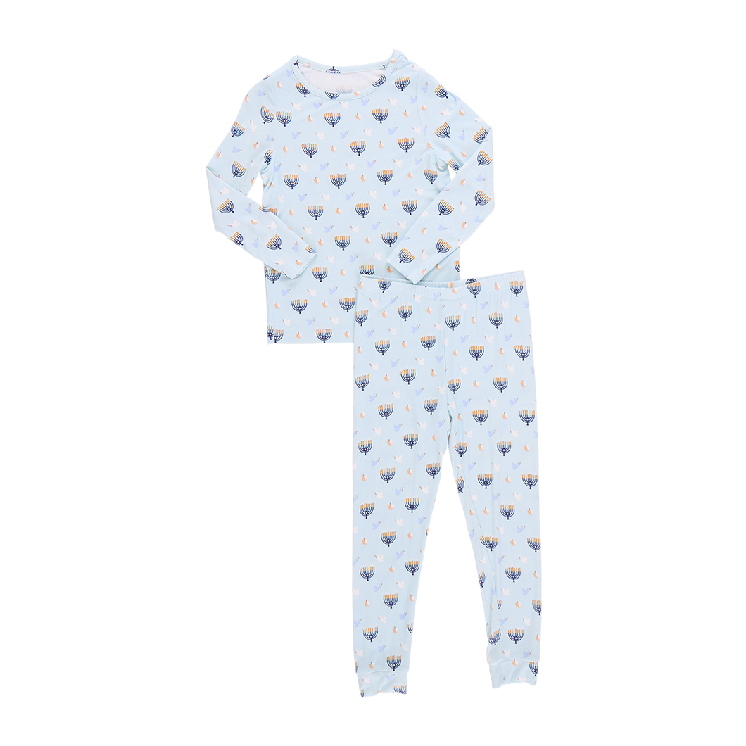 Pink Chicken Peaceful Hanukkah Bamboo PJ Set