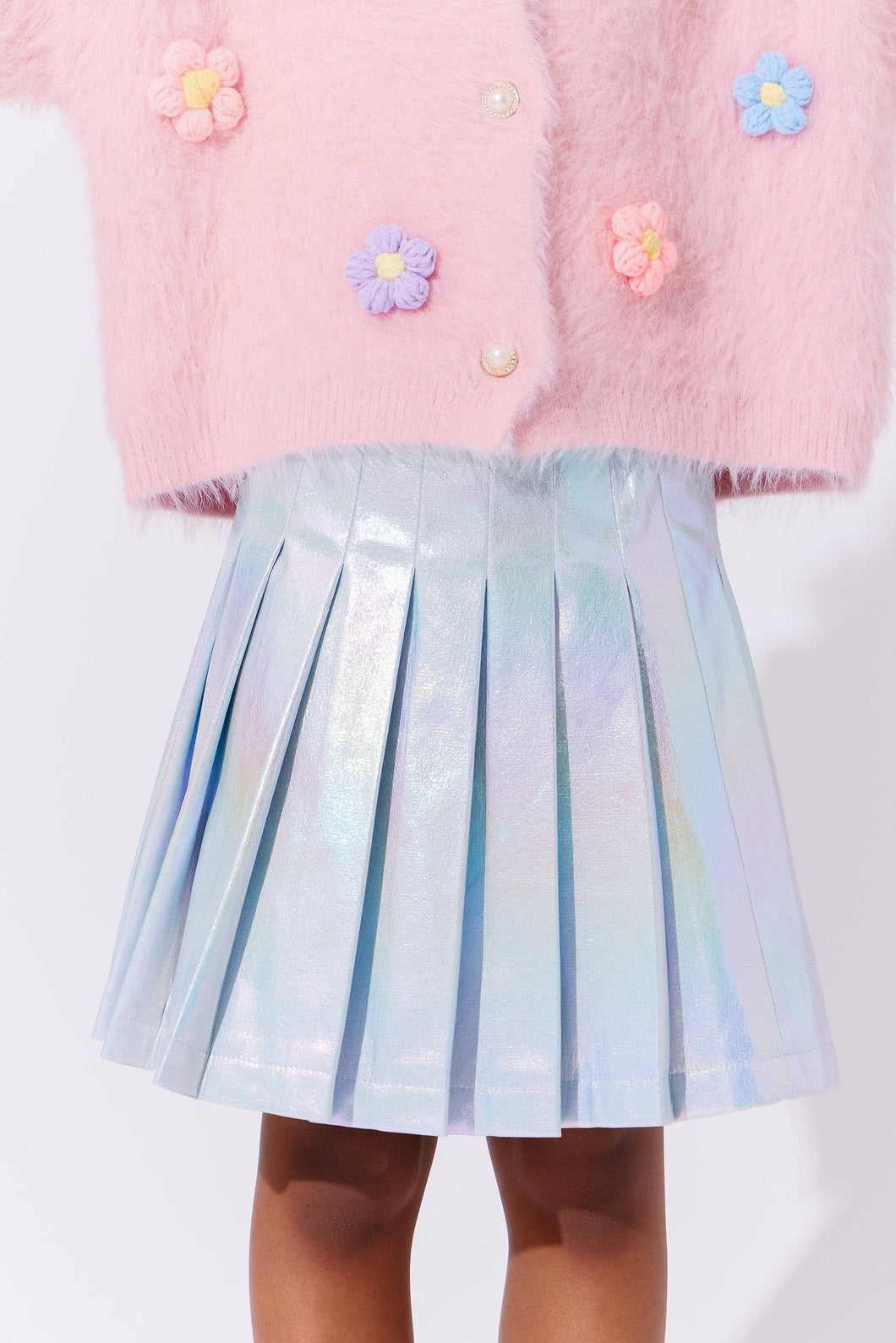 Lola + The Boys Hologram Shimmer Skirt