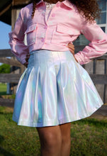 Load image into Gallery viewer, Lola + The Boys Hologram Shimmer Skirt
