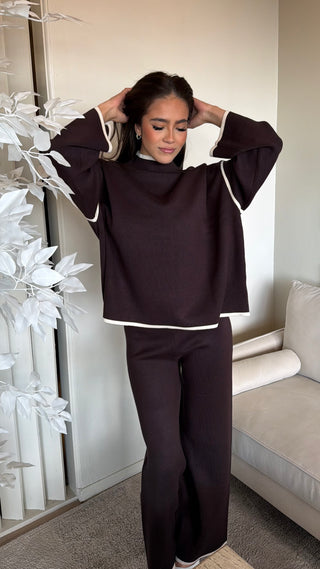 CHOCOLATE TORTE FUNNEL NECK SWEATER SET