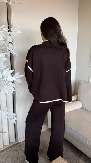 CHOCOLATE TORTE FUNNEL NECK SWEATER SET