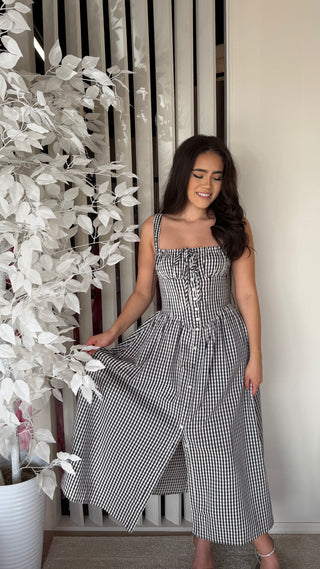 ASTR The Label Temperance Dress S / Black Gingham