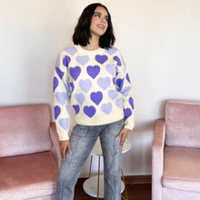 Load image into Gallery viewer, Fall In Love Purple Sweater
