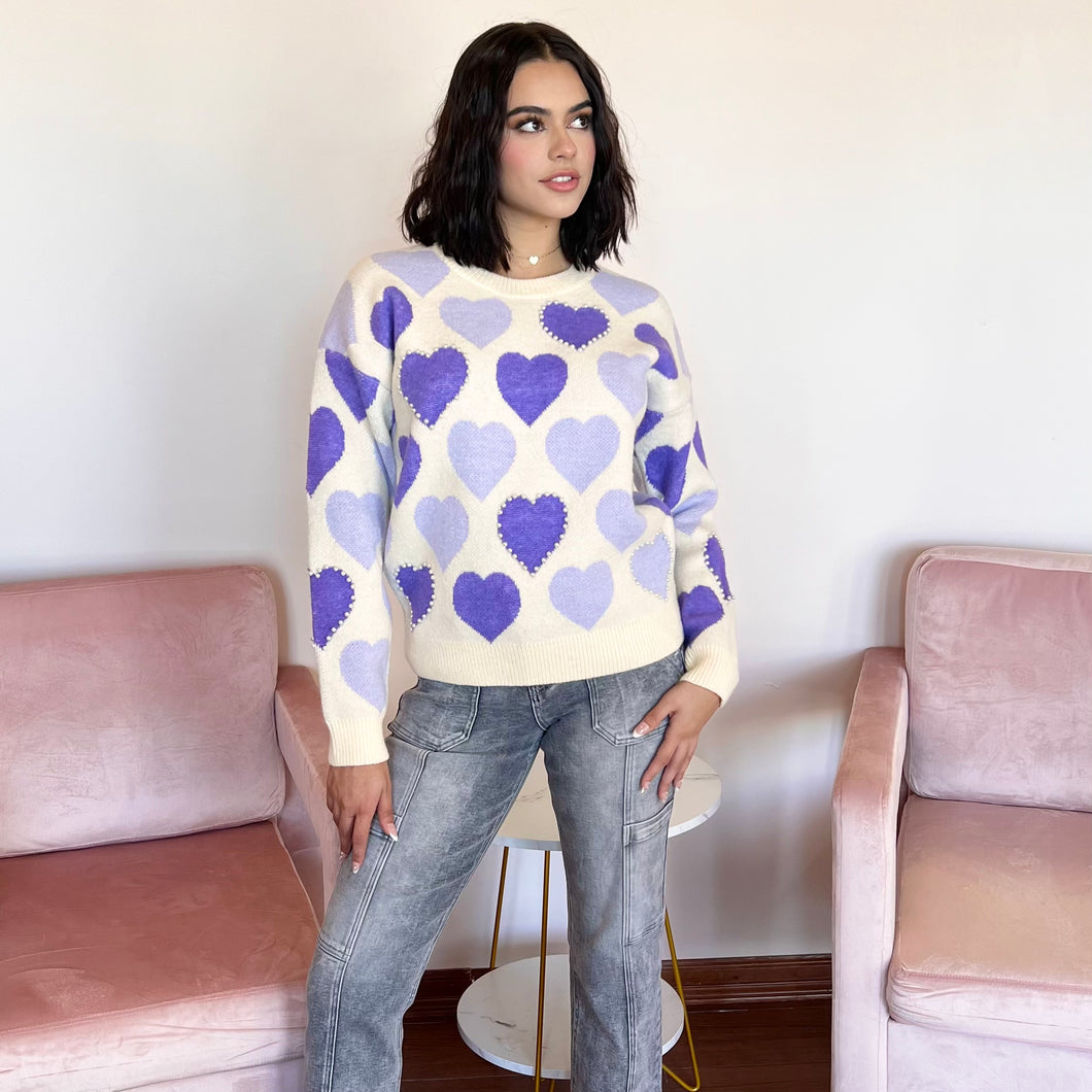 Fall In Love Purple Sweater