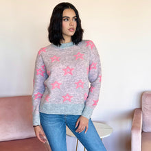 Load image into Gallery viewer, Star Girl Pink and Grey Sweater
