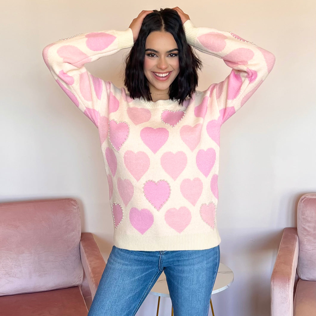 Fall In Love-Pink Sweater