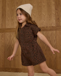 Rylee + Cru Utility Romper- Leopard