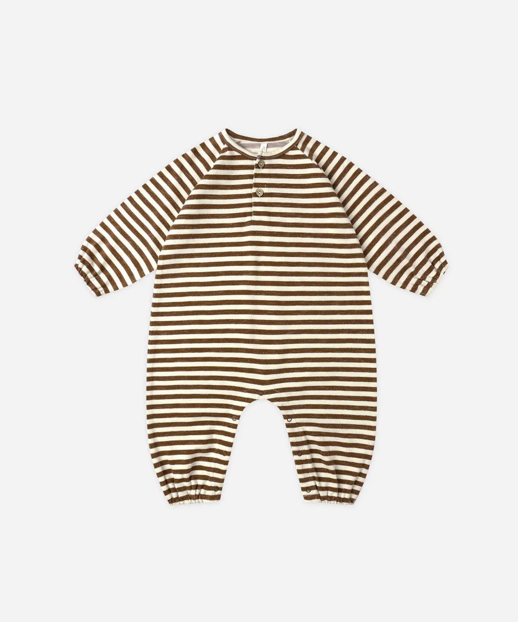 Rylee + Cru Henley Jumpsuit- Brown Stripe
