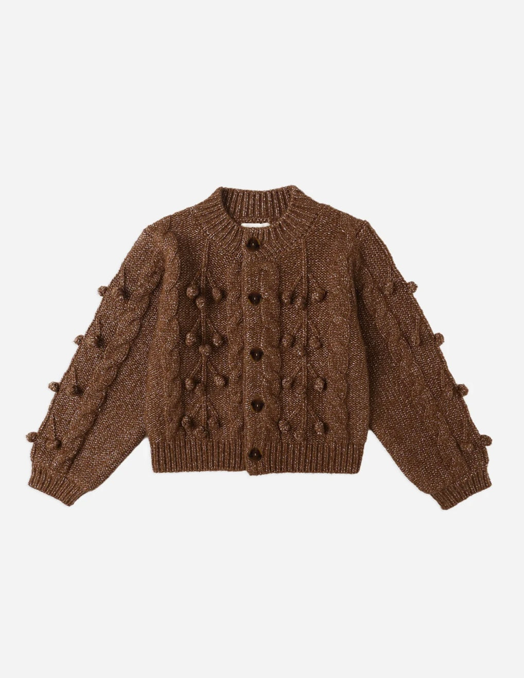 Rylee + Cru Bobble Cardigan- Brown