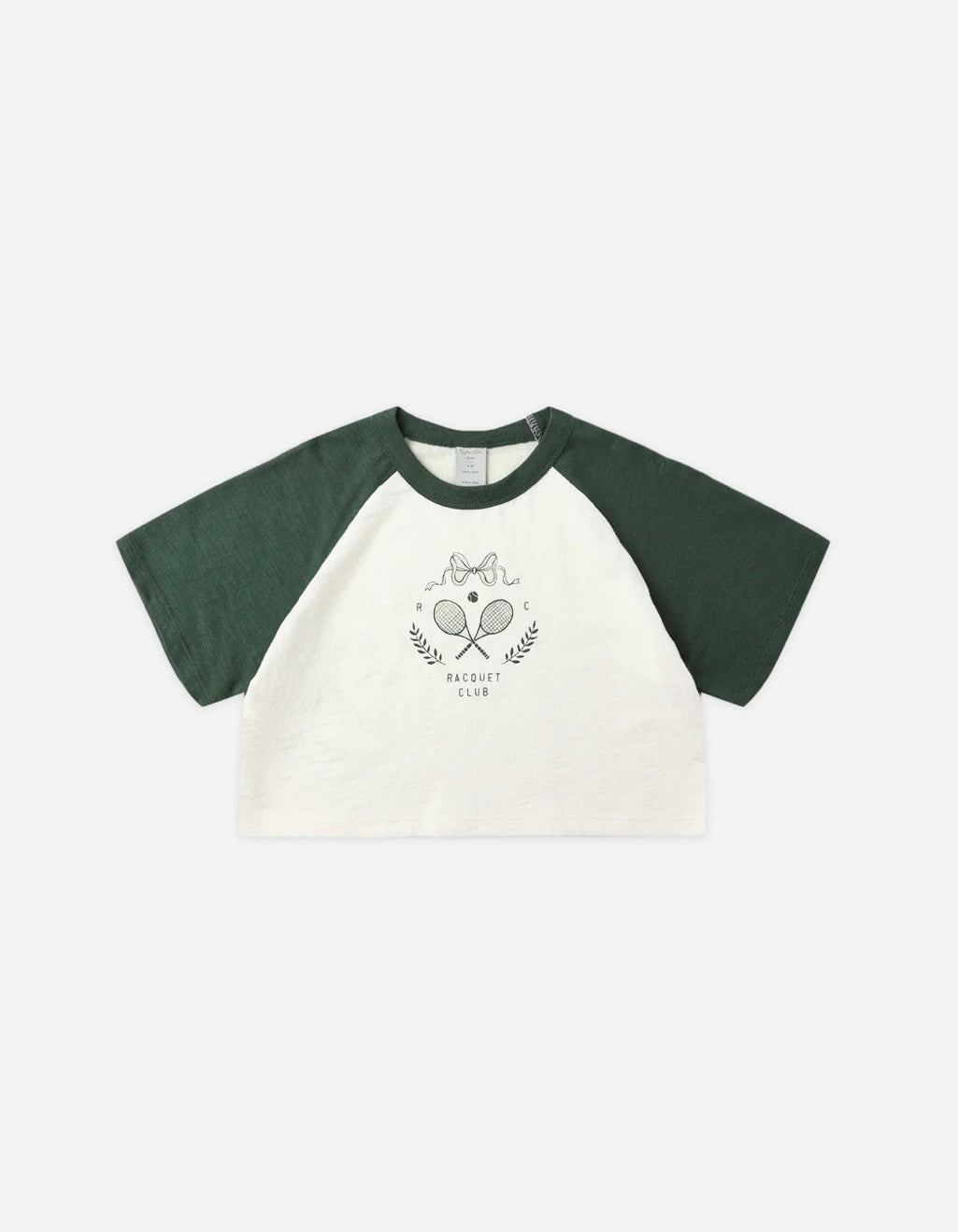Rylee + Cru Raglan Crop Tee and Green Track Shorts- Racquet Club
