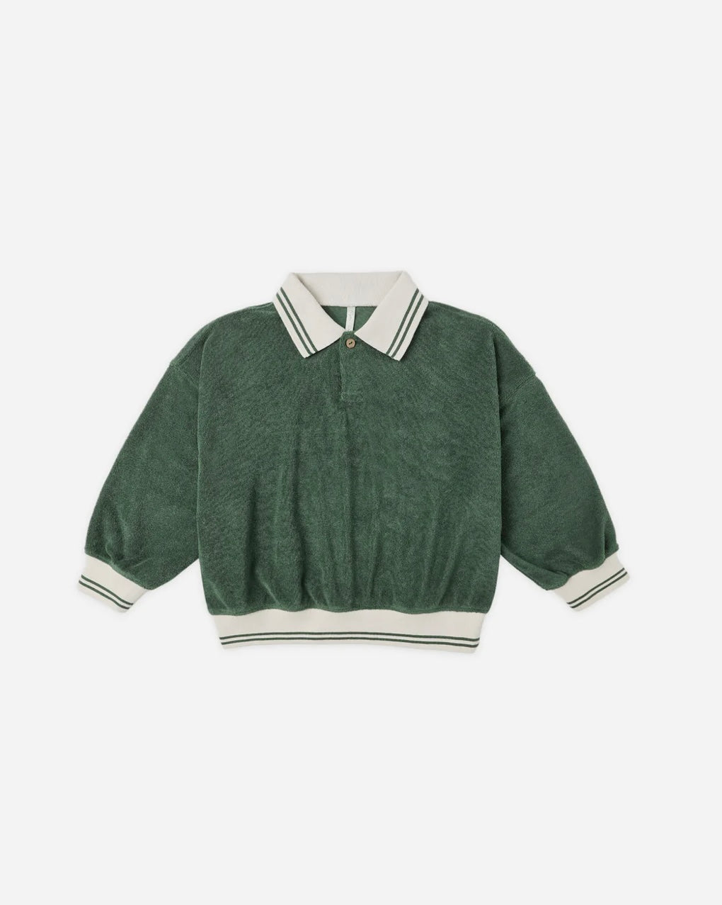 Rylee + Cru Collared Sweatshirt- Green