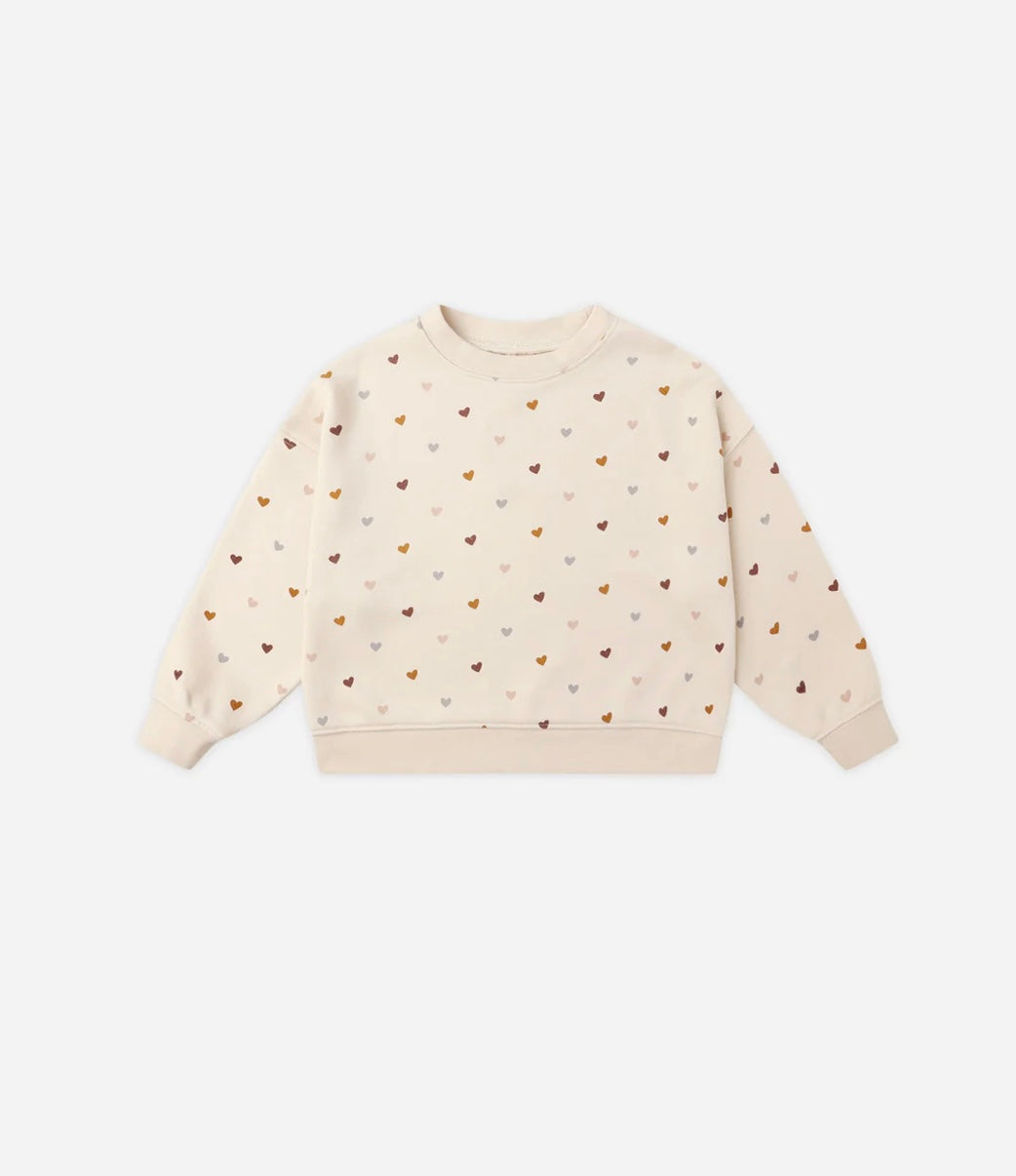 Rylee + Cru Boxy Pullover and Track Shorts set- Hearts
