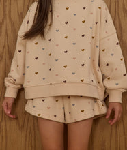 Load image into Gallery viewer, Rylee + Cru Boxy Pullover and Track Shorts set- Hearts
