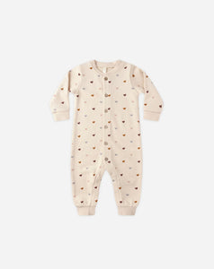 Rylee + Cru Button Down Jumpsuit- Hearts