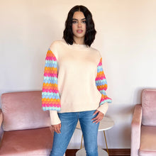 Load image into Gallery viewer, Colorful Cream Knit Sweater
