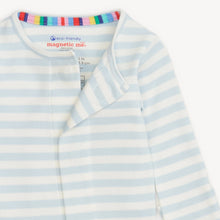 Load image into Gallery viewer, Magnetic Me Organic Cotton Footie- Blue Stripe
