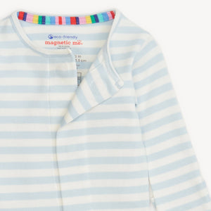 Magnetic Me Organic Cotton Footie- Blue Stripe