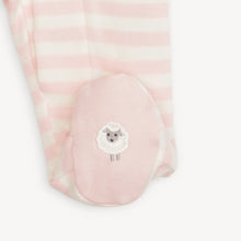 Load image into Gallery viewer, Magnetic Me Organic Cotton Footie- Pink Stripe
