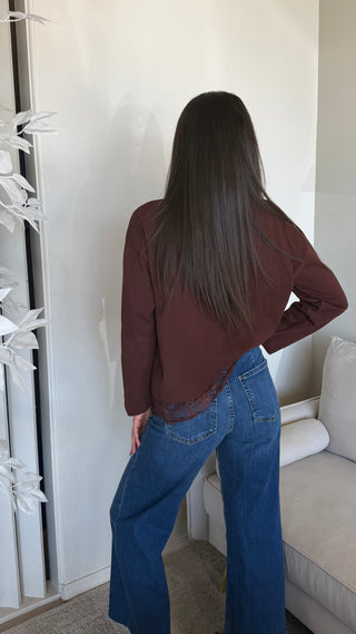 CHOCOLATE LACE TOP