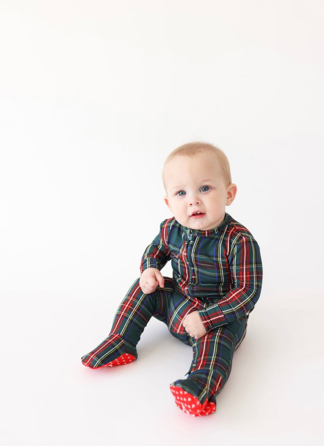 Posh Peanut Tartan Plaid Zippered Footie