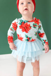 Posh Peanut Winter Lily Long Sleeve Tulle Skirt Bodysuit