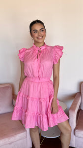 Pink Ruffle Mini Dress