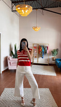 Load image into Gallery viewer, Red, White and Chic Knit Top
