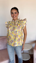 Load image into Gallery viewer, Swing Into Spring Short Sleeve Blouse- Yellow Green
