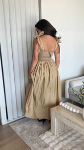 Poplin Smocked Midi Dress