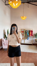 Load image into Gallery viewer, Rhinestone Studded Crop Tee- White
