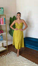 Load image into Gallery viewer, ASTR The Label Celina Checkered Midi Dress- Chartreuse
