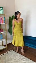 Load image into Gallery viewer, ASTR The Label Celina Checkered Midi Dress- Chartreuse
