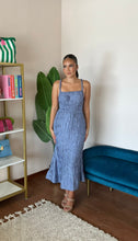 Load image into Gallery viewer, ASTR The Label Neelam Smocked Open Back Dress- Blue
