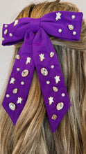Load image into Gallery viewer, Brianna Cannon Purple TCU Bow Hair Clip
