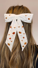 Load image into Gallery viewer, Brianna Cannon White University of Texas Bow Hair Clip
