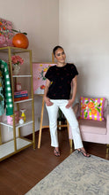 Load image into Gallery viewer, QUEEN OF SPARKLES BLACK MINI JEWELED CHERRY TEE

