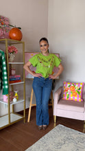 Load image into Gallery viewer, QUEEN OF SPARKLES BRIGHT GREEN ST. PATRICKS DAY ICON CHARM NECKLACE TEE
