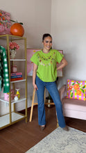 Load image into Gallery viewer, QUEEN OF SPARKLES BRIGHT GREEN ST. PATRICKS DAY ICON CHARM NECKLACE TEE
