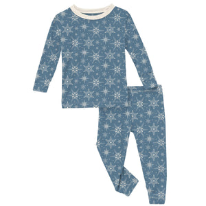 Kickee Pants Parisian Blue Flakes Pajama Set